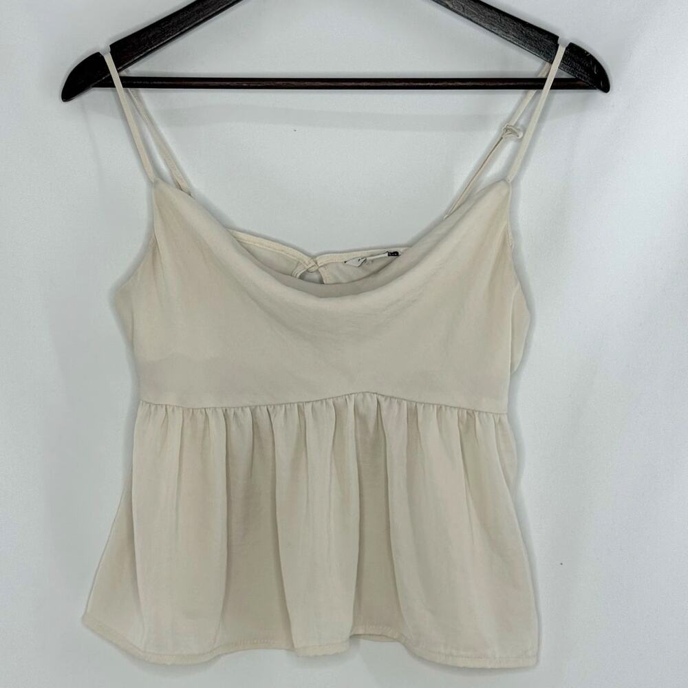 American Eagle Flowy Tank Top Womens Small Ivory Off White Layering Piece Fall